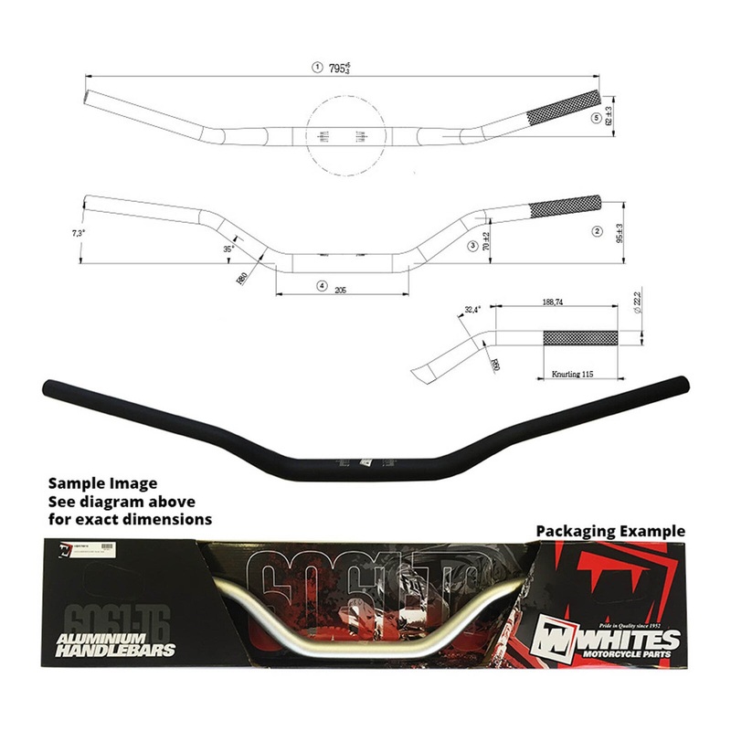 Whites Handlebar Taper AL6061 Black CR High 1-1/8" (28.6mm)