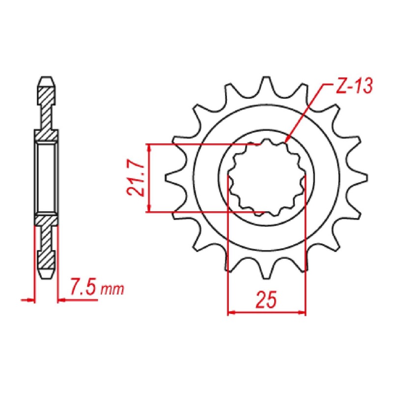 MTX 1536 Steel Front Sprocket #520