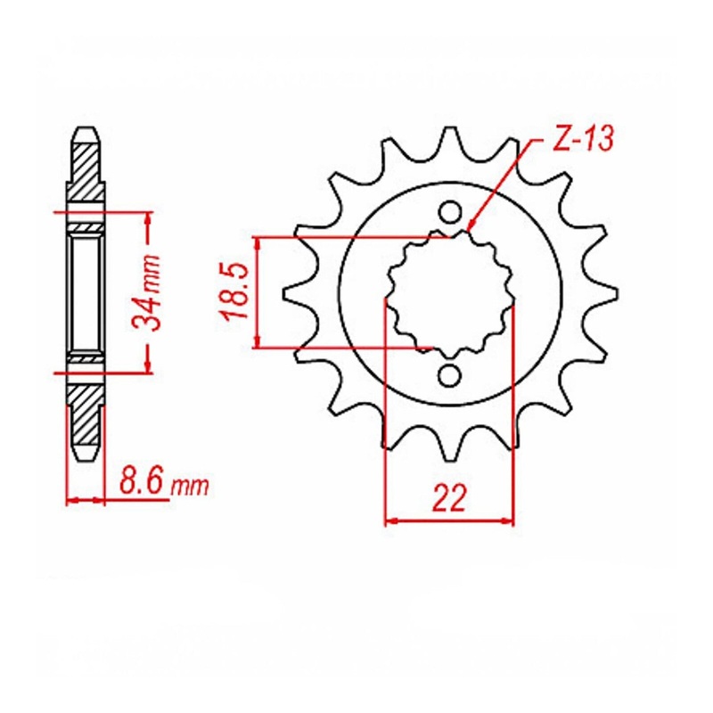 MTX 1908 Steel Front Sprocket #520