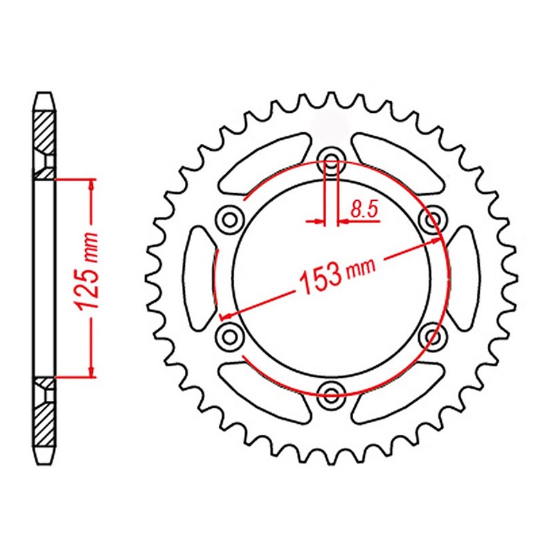 MTX 210 Steel Rear Sprocket #520