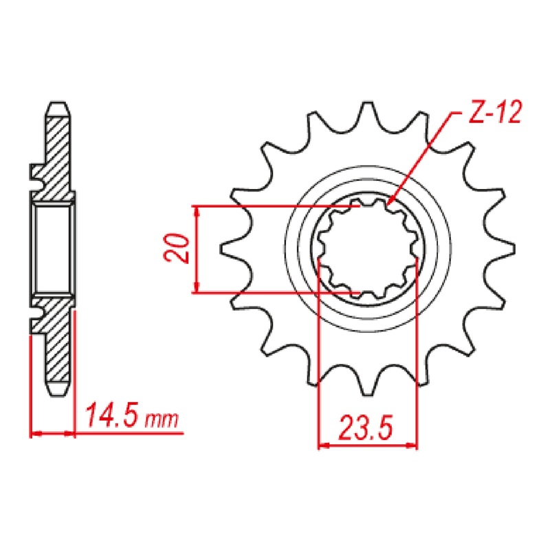 MTX 1345 Steel Front Sprocket #520