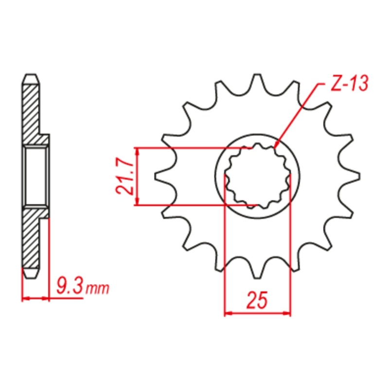 MTX 1539 Steel Front Sprocket #520 (13T)