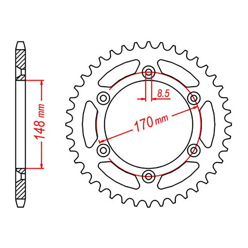 SPKT REAR OE STEEL 828 41T #525