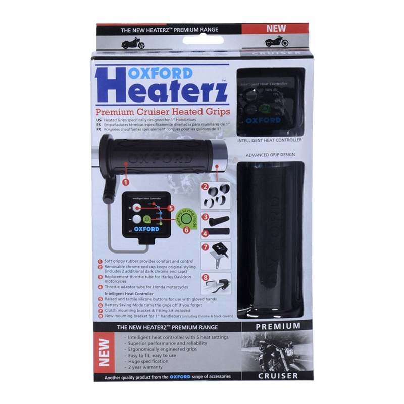Oxford HotGrips Premium Cruiser (1 Inch Bar) with V8 Switch